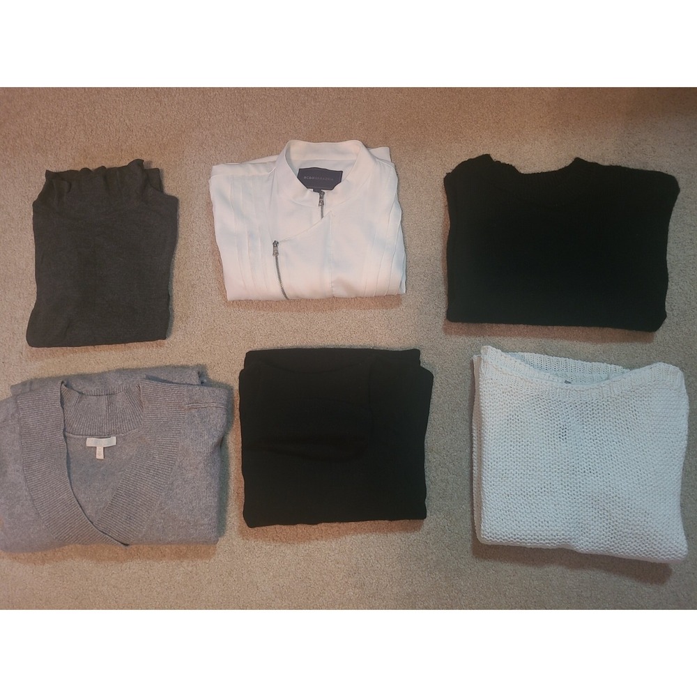 LOT OF 6 WOMEN SWEATERS Tunic Sweater dress size XS S BCBGMaxazria Brochu Walk